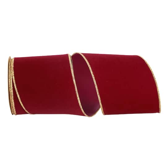 The Ribbon Roll 4" x 10yd. Velvet Wired Ribbon
